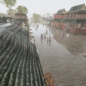 中式古建筑街道3D模型下载